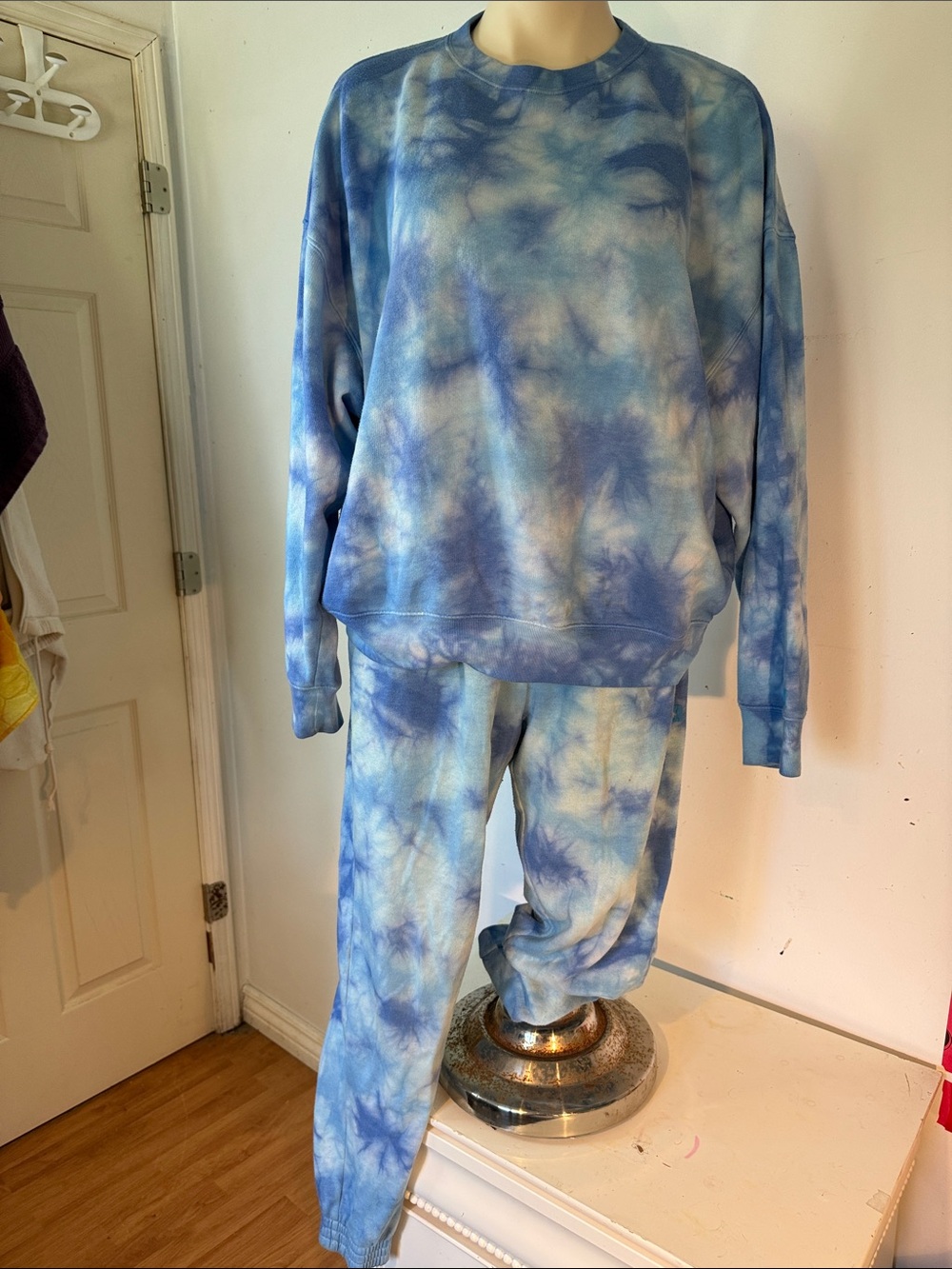 PINK Victoria's Secret Light and Mid Blue Tie-Dye track suit/pyjama